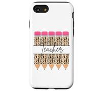 Teacher Appreciation Day with Leopard Print Pencil #25L61 Coque pour iPhone SE (2020) / 7/8