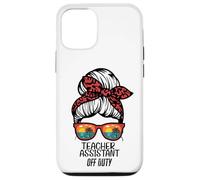 Teacher Assistant Off Duty Chignon Plage Coucher de Soleil drôle TA Coque pour iPhone 12/12 Pro