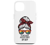 Teacher Assistant Off Duty Chignon Plage Coucher de Soleil drôle TA Coque pour iPhone 13