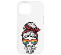 Teacher Assistant Off Duty Chignon Plage Coucher de Soleil drôle TA Coque pour iPhone 15
