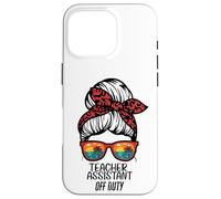 Teacher Assistant Off Duty Chignon Plage Coucher de Soleil drôle TA Coque pour iPhone 16 Pro