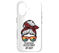 Teacher Assistant Off Duty Chignon Plage Coucher de Soleil drôle TA Coque pour iPhone 17