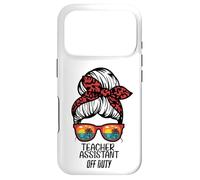 Teacher Assistant Off Duty Chignon Plage Coucher de Soleil drôle TA Coque pour iPhone 17 Pro