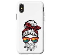 Teacher Assistant Off Duty Chignon Plage Coucher de Soleil drôle TA Coque pour iPhone X/XS