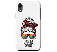 Teacher Assistant Off Duty Chignon Plage Coucher de Soleil drôle TA Coque pour iPhone XR