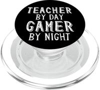Teacher by Day Gamer by Night Funny School Gaming Teacher PopSockets PopGrip pour MagSafe