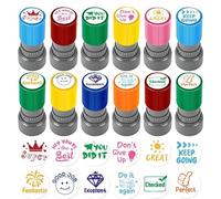 Teacher Classroom Stamps, Comment Marqueurs de Correction, Ensemble de Tampons Créatifs, Tampons Prédosés Portables, Récompenses pour la Classe