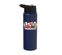 Teacher Crayon Apple Pencil Cute Back to School Stainless Steel Insulated Water Bottle