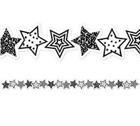 Teacher Created Resources Black and White Stars Die-Cut Border Trim, 35 Feet