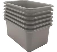 Teacher Created Resources Lot de 6 petits bacs de rangement en plastique gris (TCR2088581)