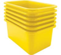Teacher Created Resources Lot de 6 petits bacs de rangement en plastique jaune (TCR2088578)