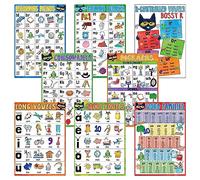 Teacher Created Resources Pete the Cat Phonics Lot de 8 petits posters 28 x 40 cm