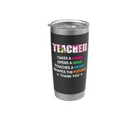 Teacher Flower Takes A Hand Thank You Funny School Teachers Gobelet isotherme en acier inoxydable double paroi