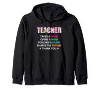 Teacher Flower Takes A Hand Thank You Funny School Teachers Sweat à Capuche