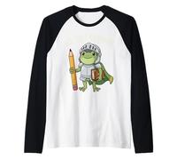 Teacher Frog We Test At Dawn Test Day Funny Frog Final Exam Manche Raglan
