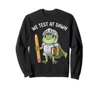 Teacher Frog We Test At Dawn Test Day Funny Frog Final Exam Sweatshirt