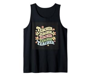 Teacher Fun Flower Vintage Groovy Pastel Tee Débardeur