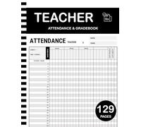 Teacher Grade & Attendance Book 2025-2026: 129 Pages | 8,5 x 11 Inches