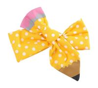 Teacher Headband - Cloth Assorted Sizes | Yellow Pencil Back To School Headwear, Cute Bow Hair Clips | Classroom Hair Accessory Styling Decorations For School Kindergarten Parties