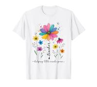Teacher Helping Little Minds Grow Motif Floral T-Shirt