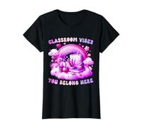 Teacher Lady Vibes - Rainbow You Belong Here Classroom Art T-Shirt
