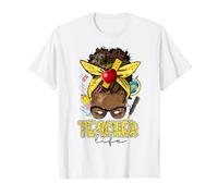 Teacher Life Chignon afro éducateur afro américain T-Shirt