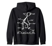 Teacher Life Ow Ow Ow Personnage Drôle Fatigué Educateur Sweat à Capuche