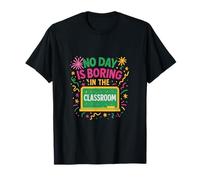 Teacher Life Tableau Noir à confettis Motif Feux d'artifice T-Shirt