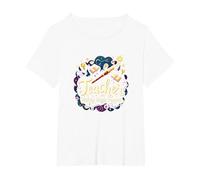 Teacher Making Magic Happen Cadeau inspirant pour éducateur T-Shirt, Femme Grandes Tailles, Blanc, 6X