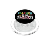 Teacher of All Things Flower Funny School Teachers PopSockets PopGrip pour MagSafe