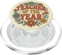 Teacher of The Year Floral Teacher Appreciation PopSockets PopGrip pour MagSafe