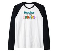 Teacher of Tiny Humans Cute Funny Educator Tees, Bags, Decor Manche Raglan