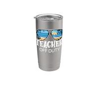 Teacher Off Duty Lunettes de soleil palmier plage coucher de soleil Gobelet isotherme en acier inoxydable double paroi