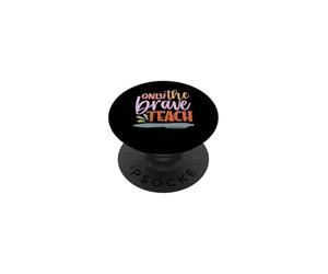 Teacher Only The Brave Teach Vintage Funny School Teachers PopSockets PopGrip Adhésif