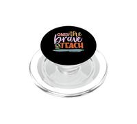 Teacher Only The Brave Teach Vintage Funny School Teachers PopSockets PopGrip pour MagSafe