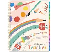 Teacher Planne 2025-2026 - Planificateur scolaire 2025-2026, juillet 2025 à juin 2025, 21,6 x 27,9 cm, planificateur scolaire 2025-2026 avec onglets colorés, livre de planification des leçons pour