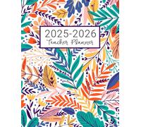Teacher Planner: Lesson Plan for Class Organization | Weekly and Monthly Agenda | Academic Year August - July | Light Tropical Floral Print