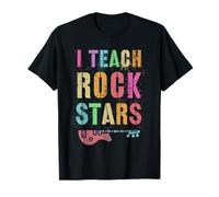 Teacher Rocks I Teach ROCKSTARS Educate Musical Educator ABCD T-Shirt