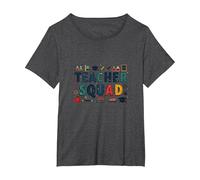 Teacher Squad : Cadeau inspirant pour Les Enseignants T-Shirt, Femme Grandes Tailles, Chiné Foncé, 4X