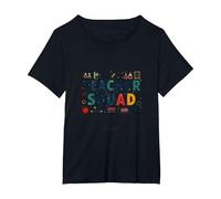 Teacher Squad : Cadeau inspirant pour Les Enseignants T-Shirt, Femme Grandes Tailles, Noir, 6X