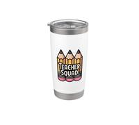 Teacher Squad Crayons drôles de l'équipe élémentaire Cadeau premier jour Gobelet isotherme en acier inoxydable double paroi