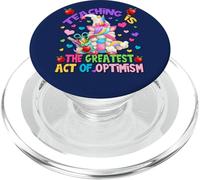 Teacher Unicorn Mom Teaching is Greatest Act of Optimism PopSockets PopGrip pour MagSafe