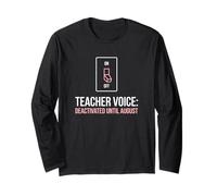 Teacher Voice Off Jusqu'au Mois d'août Summer Break Humour Manche Longue