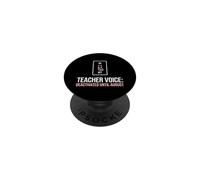 Teacher Voice Off Jusqu'au Mois d'août Summer Break Humour PopSockets PopGrip Adhésif