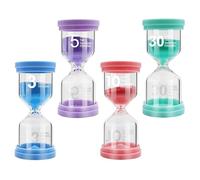 TeacherFav Lot de 4 sabliers colorés pour enfants de 3 min, 5 min, 10 min, 30 minutes pour salle de classe, jeux et chambre d'enfant
