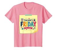Teachers Friday Mood Happy Fri-Yay Cadeau de célébration T-Shirt, Enfant, Rose, 12 Ans