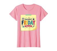 Teachers Friday Mood Happy Fri-Yay Cadeau de célébration T-Shirt, Femme, Rose, XS