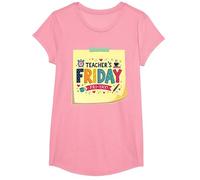 Teachers Friday Mood Happy Fri-Yay Cadeau de célébration T-Shirt, Fille, Rose, M