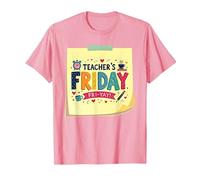 Teachers Friday Mood Happy Fri-Yay Cadeau de célébration T-Shirt, Homme, Rose, M