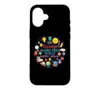 Teachers Make The World Better Place Funny School Teacher Coque pour iPhone 16